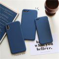 Navy Blue Matte Phone Case For iphone 13 12 11 Pro XS Max XR X 8 7 6S 6 Plus SE 5 5S Silicone Cases Solid Color Soft TPU Cover.