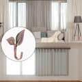 2 x Iron Leaf Shaped Curtain Tie backs Holders Wall Hooks Home Decor, Red Bronze.