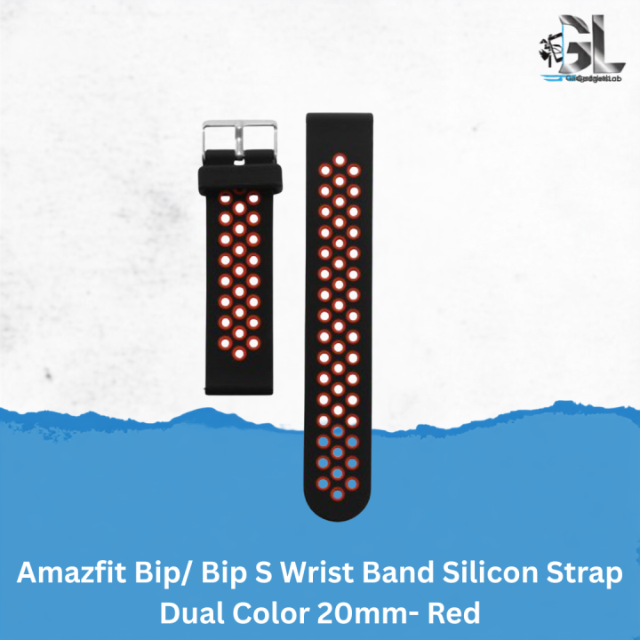 Amazfit Bip/ Bip S Wrist Band Silicon Strap Dual Color 20mm- Red