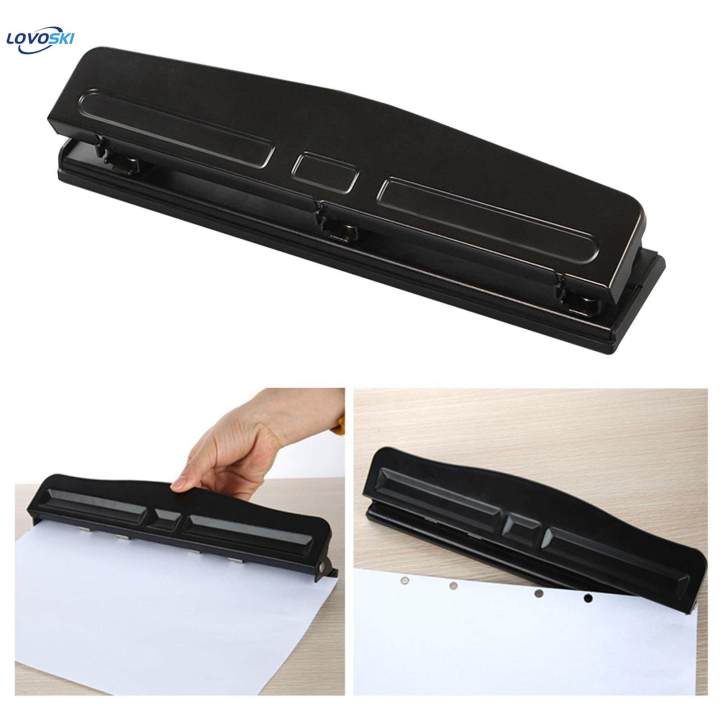 3 Hole Punch Heavy Duty Metal Manual File Binding Office Tools Desktop Hole Puncher for Working