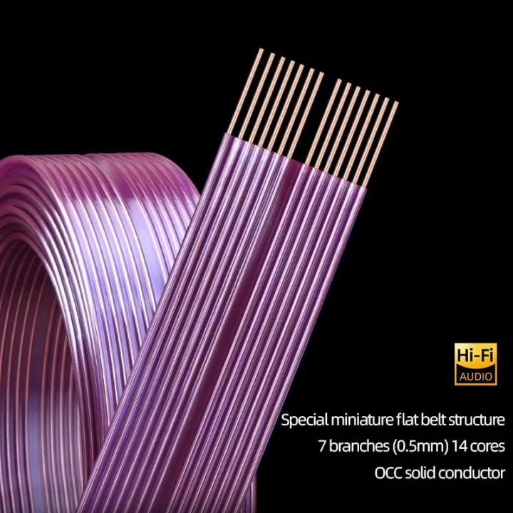 HiFi%20OCC%20Speaker%20Cable%20Hi-end%20Pure%20Copper%20Flat%20Belt%20with%20Serrated%20Solid%20Gold-plated%20Banana%20Y%20Plugs%20Cable%20for%20Speaker%20Amplifier%20-%20Image%204