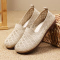 Shoes women's summer new slip-on net shoes beanie shoes soft soled women's sandals flat soles breathable mom shoes women's shoes. 