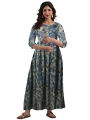 Cotton Double Zipper Maternity Kuchi Maxi For Women. 