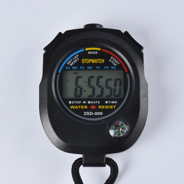 Waterproof Digital LCD Built-in Compass Stopwatch Chronograph Timer Counter Sports Alarm