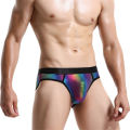 Men's Sexy Underwear Transparent See Through Shorts Hot Lip Print Underpants. 