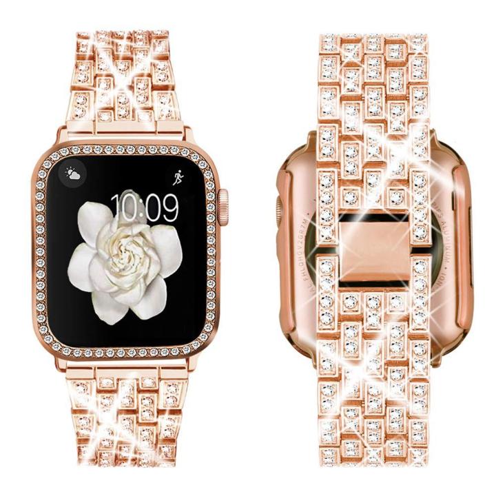 New- xDfind Bling Diamond Jewelry Metal Watch Band with Case For Apple Watch Series 38mm