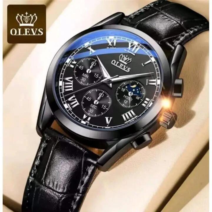OLIVS%20Leather%20Waterproof%20Quartz%20Fashion%20Watch%20for%20Men%20-%20Image%204