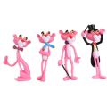 4pcs/lot Action Toy Figures Pink Panther Cute Doll Micro Landscape Decoration Cartoon Naughty Leopard Model For Child Gift.