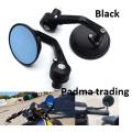Universal Handle Bar End Mirrors Rear Side Mirror or Looking Glass for Motorcycle. Black Round-5003. 
