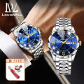 LouisWill Men Watch Men's Fashion Simple Double Calendar Waterproof Steel Band Watch Waterproof Quartz Watch Fashion Men Watches Luxury Men Watch Business Casual. 