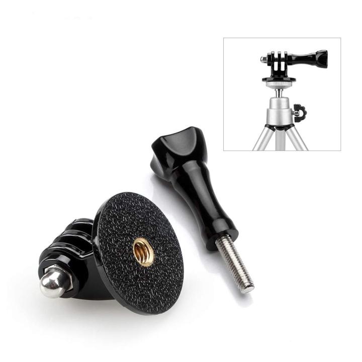 Tripod Mount Adapter Compatible with GoPro Hero 8, 7, 6, 5, 4, Session, 3+, 3, 2, 1, Hero (2018), Fusion, DJI Osmo, Sjcam, Xiaoyi Action Cameras - Pack of 1 (Black)