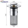 Drain Stopper for Bathroom Sink Stainless Steel Bathroom Sink Stopper with Hair Catcher Universal Anti-clog Drain Filter for Home Southeast Asian Buyers' Choice Durable Sink Stopper for Bathroom.