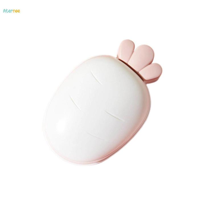 Carrot Soap Dish with Lid Cartoon Soap Holder Tray Bathroom Soap Rack for Bathroom