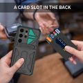 Quiberk for Samsung Galaxy S24 Ultra 5G Card Slot Case Camera Lens Protector Stand Shockproof Hard Cover.