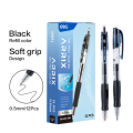 Deli EG08-BK ARIX Ultra 0.5mm Black Ink Gel Pen, 12-Pack Smooth Writing Ballpoint Pens.