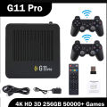 60000 Games Stick G11 Pro Video Game Box Console 2.4G Double System Wireless Controller 64G/128G/256G Portable Retro Game Box.