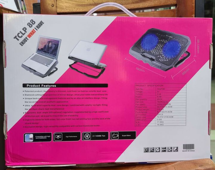 X2%20Two%20Fans%20USB%20Laptop%20Cooling%20Pad%20Big%20Metal%20Mesh%20Surface%20With%20Two%20Silent%20Fans%20Diameter%20of%2014%20cm%20with%20Blue%20LED%20Lights%20Gaming%20Gamer.%20-%20Image%207