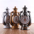 Vintage Alarm Clock Retro Oil Lamp Alarm Clock Watch Table Kerosene Light Clock Living Room Decor Articles Office Craft Ornament. 