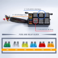 12V Relay Fuse Box Prewired Relay Box Automotive with 5Pcs 5Pin Relays 1Pcs 4Pin Relay 6 ATC/ATO Blade Fuse Universal.