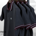 GoodMan Premium Quality Anthra Melange Color Cotton Short Sleeve Polo T Shirt for Men..