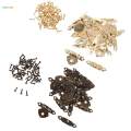 24pcs Wooden Triangle Flower Metal Hasp Clasp Latch Jewelry Box. 
