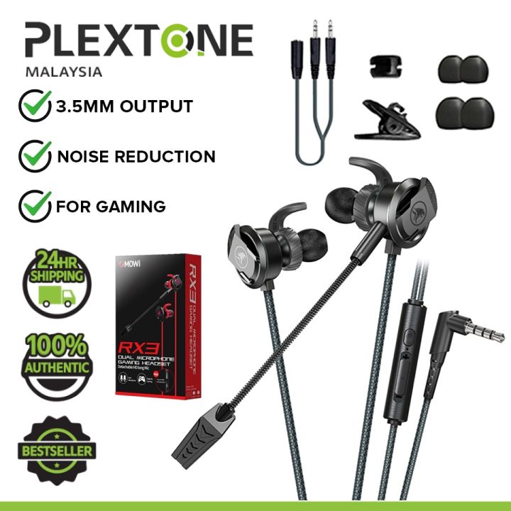 PLEXTONE Mowi RX3 Dual Microphone 3.5mm Wired Gaming Headphones