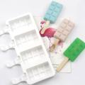 Silicone Ice Cream Mold – 4-Hole Small Block Shape, BPA-Free Ice Pop & Ice Cream Maker. 