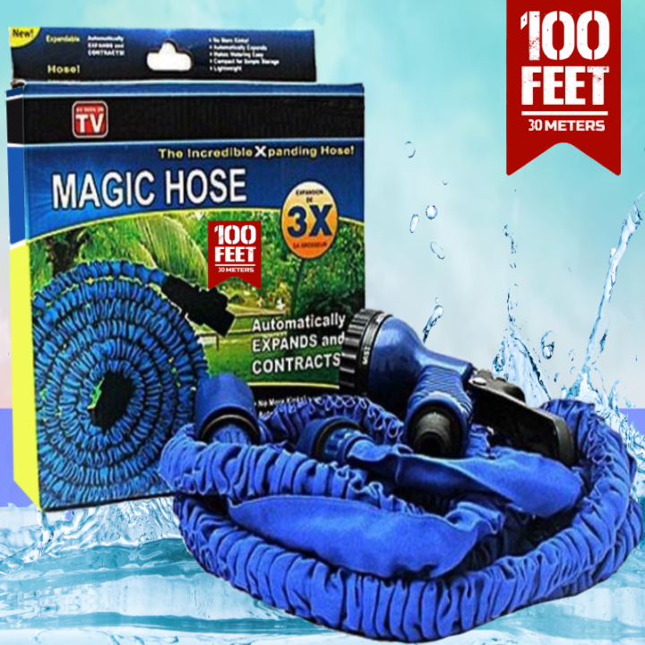 Portable Magic Hose Pipe Water Pipe For Garden Wash Car Bike With Spray Gun 100 Ft