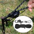 4mm Tent Guy Rope with Pulley with Self Locking Adjuster for Backpacking. 