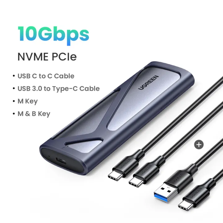 (Case%20Only)UGREEN%20M.2%20NVMe%20SSD%20Enclosure%20Dual%20Protocol%20NVMe%20SATA%20to%20USB%203.1%20Gen2%2010%20Gbps%20NVMe%20PCI-E%20M.2%20SSD%20Case%20Support%20UASP%20For%20Hard%20Disk%20-%20Image%202