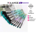 Maange 10pcs Crystal handle brush Set Blue. 