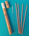 Copper Straws Food Safe Solid Copper Mule Drinking Straws(Set 1 of 4) 8.5inch Straight Cleaning Brush Included. 