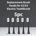 Replacement Brush Heads for X-2/X-3 Electric Toothbrush - Soft DuPont Bristles - Black & White Edition - [Pack of 3/5/7]. 