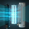 Desktop Tower Fan 1200mAh Bladeless Desktop Air Conditioning Fan Portable Mute 3-speed Fans Air Cooler for Living Room Bedroom.