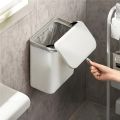Effortless Cleanup Space-Saving White Wall-Mounted Trash Bin Space-Saving Multi-Functional Garbage Storage Space-Saving Trash Bin.
