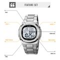 SKMEI Full Steel Muslim Azan Digital Men Watches for Prayer with Qibla Compass Adhan Alarm Hijri Islamic Wristwatch Montre homme.
