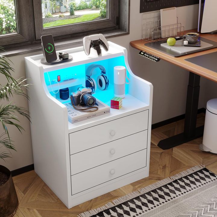 ADORNEVE%20Nightstand%20Without%20LED%20Lights,%20Night%20Stand%20with%20Hutch,%20Bedside%20Table%20with%20Drawers,%20Modern%20End%20Side%20Table%20for%20Bedroom,%20-%20Image%205