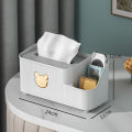 Cartoon Storage Tissue Cute Gold Plated Divided Little Bear Multi functional Living Room Restaurant Drawing Paper Box. 