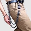 Black Tone Pants Chain 2 Lines Curb Chain Punk Jean Mens Waist Chain Jewelry.