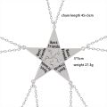 5-piece Fashion Men And Women Necklace Creative Stitching Five-pointed Star Alloy Pendant Best Friend Friendship Jewelry Gifts.