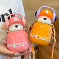 New Smart Earphone Bear Food Grade 316 Stainless Steel High Appearance Straw Student Children's Water Pot Insulation Cup. 