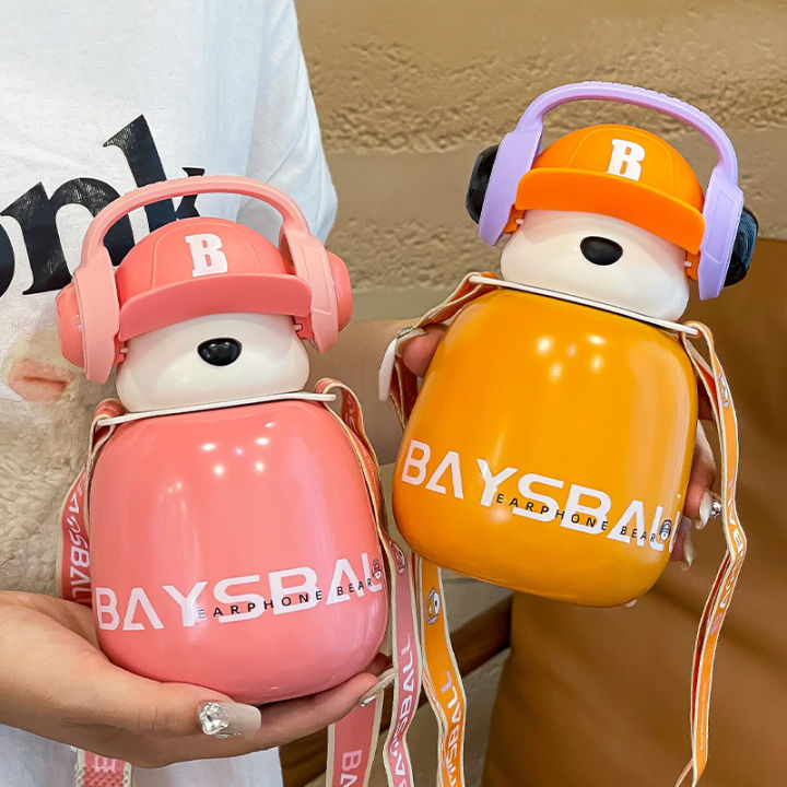 New%20Smart%20Earphone%20Bear%20Food%20Grade%20316%20Stainless%20Steel%20High%20Appearance%20Straw%20Student%20Children's%20Water%20Pot%20Insulation%20Cup%20-%20Image%202
