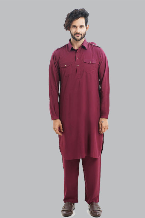 Maroon%20Color%20%20Kabli%20Set%20For%20Men%20-%20Merun%20Colour%20Kabil%20Set%20-%20Men'S%20Premium%20Quality%20Meroon%20Kabli%20Set%20-%20Panjabi%20-%20Image%203