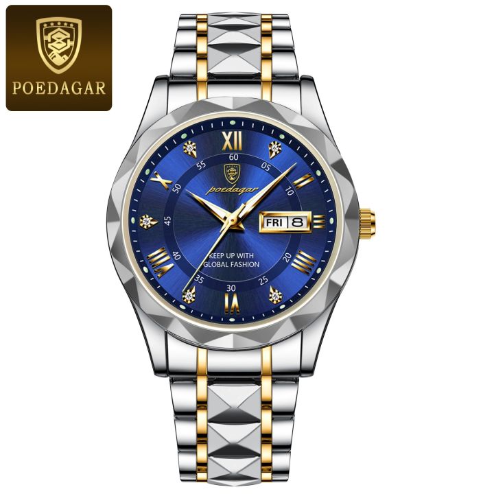 Men Watch Bussiness Stainless Steel Luxury Waterproof Luminous Classic Quartz Watch For Men