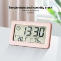 Electronic Digital Clock Temperature Humidity Alarm Clock Nordic Style Simple Portable Mini Light Thin Table Clocks For Bedroom. 
