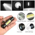 high powerful 2 LED COB Q5 Mini flashlight USB rechargeable Battery flash Torch Work light Torch Lamp for Hiking Camping fishing.