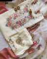 New Exclusive Designed pure Linen Embrodary Readymade Three pcs Dress Girls and women. 