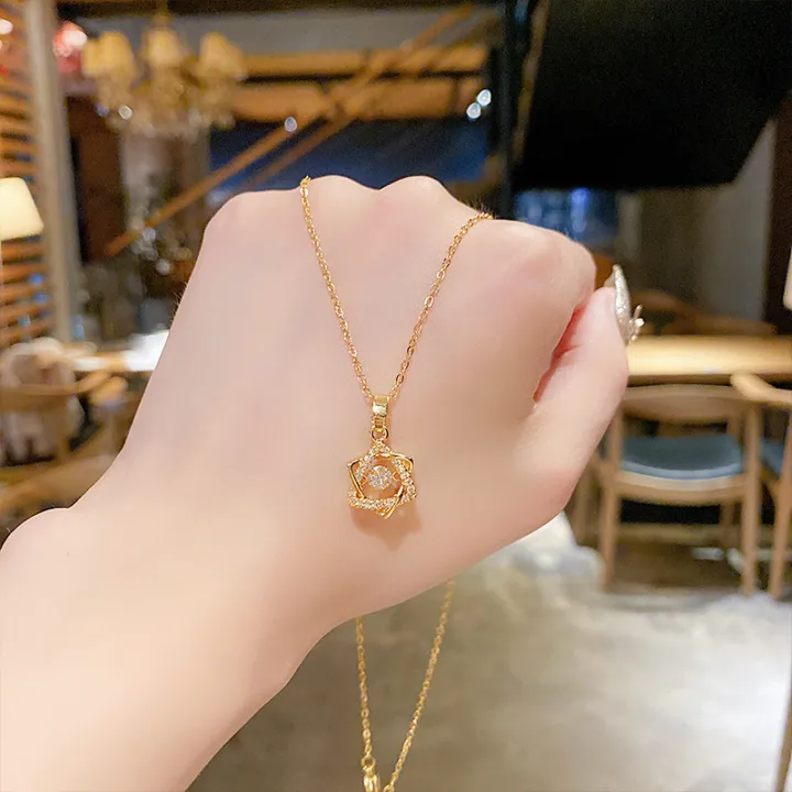 Star%20Point%20Titanium%20Steel%20Real%20Gold%20Electroplating%20Neckless%20for%20Women%20-%20Image%206