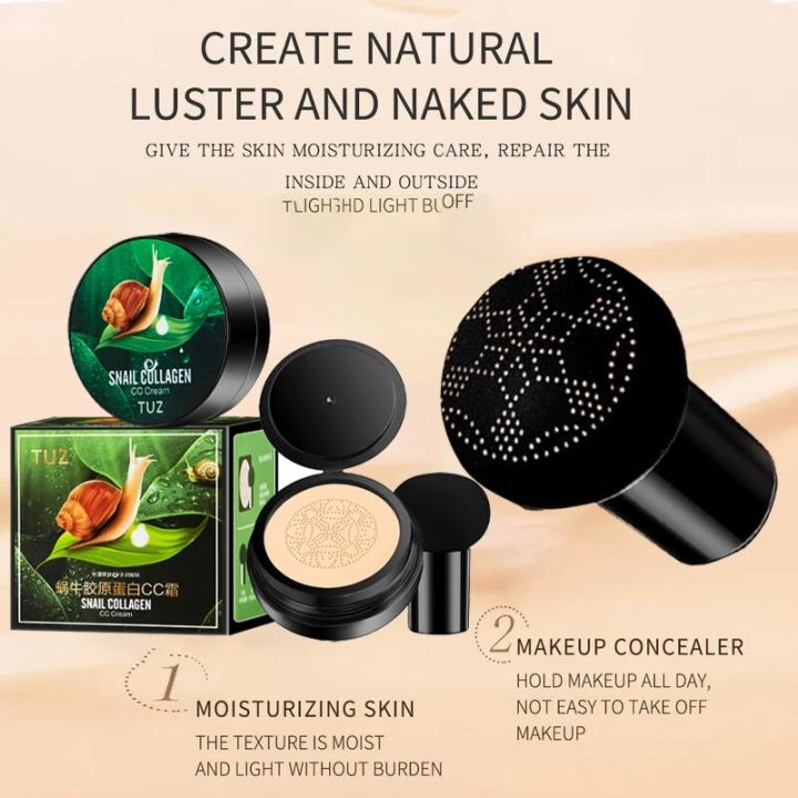 TUZ%20Snail%20Collagen%20CC%20Cream%20Mushroom%20Head%20Cushion%20Foundation%20Concealer%20Brightening%20Moisturizing%20Holding%20Makeup%20Oil%20Control%20Abandon%20Abandon%20-%20Image%203