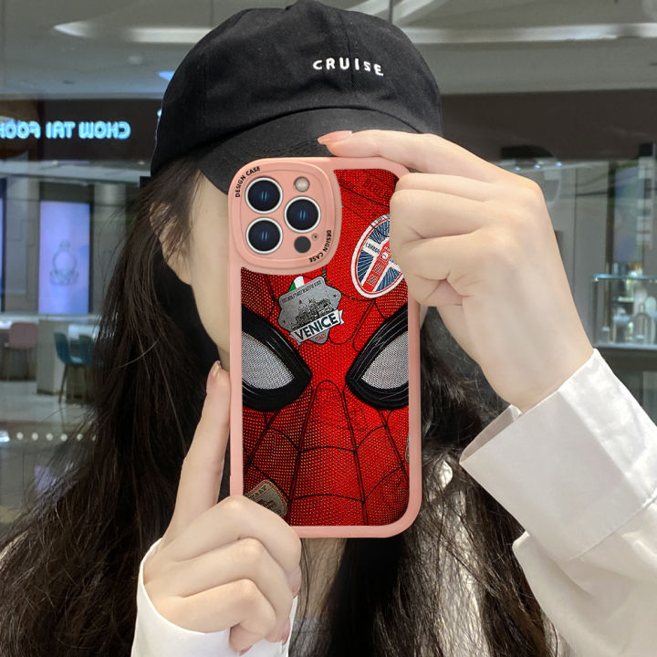 Jizetin%20for%20Realme%20C33%20Back%20Cover%20Spider%20Man%20Lambskin%20Texture%20PU%20Leather%20Back%20For%20Girls%20Boys%20Soft%20Phone%20Case%20-%20Image%205